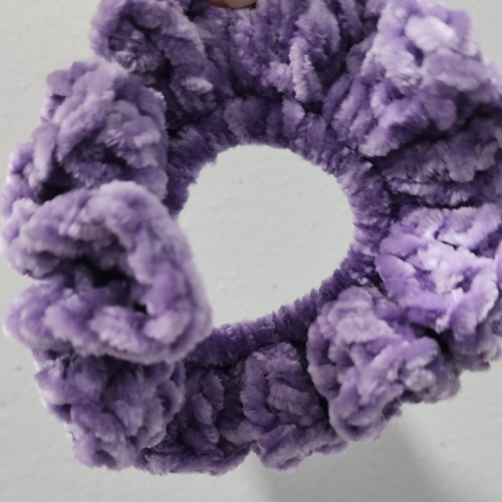 Purple Pansy Scrunchie